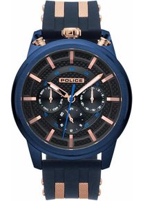 Police, Herren Multifunktionsuhr 'UPSIDE, PL15414JSBL.61P', Dunkelblau / Rosegold