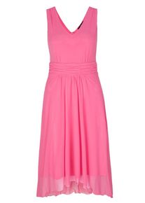 s.Oliver BLACK LABEL, Damen Mesh-Kleid mit High-Low-Saum, Pink