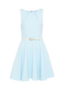 Closet London, Damen Etuikleid mit Gürtel, Hellblau