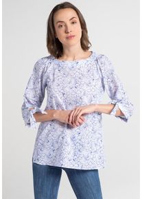 Eterna, Damen Bluse, Hellblau / Wei&szlig;