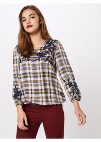s.Oliver RED LABEL, Damen Bluse, Nachtblau / Gelb / Wei&szlig;