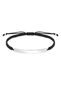 PAULO FANELLO, Herren Armband 'Geo, Knoten, Rechteck', Schwarz / Silber