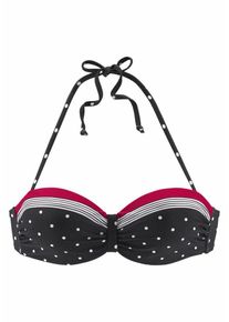 Lascana, Damen Bandeau-Top 'Monroe', Pink / Schwarz / Weiß