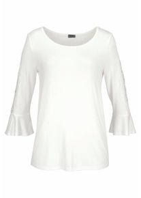 Laura Scott, Damen Spitzenshirt, Offwhite