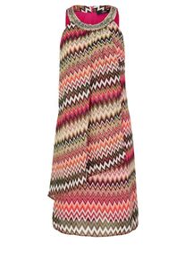 s.Oliver BLACK LABEL, Damen Chiffonkleid, Braun / Orange / Rostrot