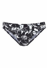 Lascana, Damen Bikini-Hose 'Flower', Schwarz / Weiß
