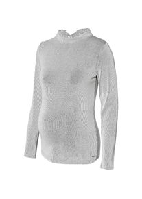 Love2wait, Damen Umstandslangarmshirt, Schwarz / Wei&szlig;meliert