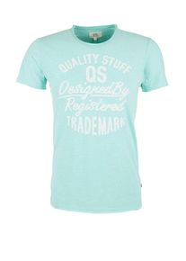 Q/S Designed By, Herren Label-Shirt, Pastellblau / Wei&szlig;