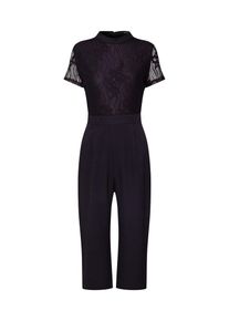 boohoo, Damen Overall 'High Neck Lace Cullotte Jumpsuit', Schwarz