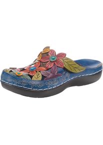 Laura Vita, Damen Clogs 'Billy 52', Blau / Khaki / Orange / Pastellrot