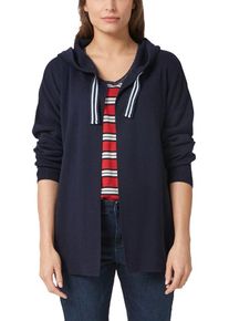 TRIANGLE, Damen Oversized-Strickjacke, Navy / Wei&szlig;
