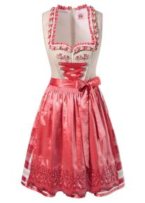 Spieth & Wensky SPIETH & WENSKY, Damen Dirndl kurz mit Rüschen und Stickerei, Creme / Weiß