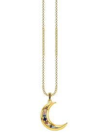 Thomas Sabo, Damen Vergoldete Kette mit Zirkonia Steinen 'Royalty Mond', Gold
