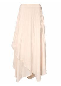 Heine, Damen Plisseerock im Lagen-Look, Creme