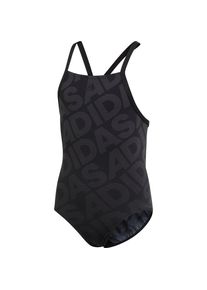 adidas Performance, Mädchen Badeanzug 'Pro Suit Lin Y', Grau / Schwarz