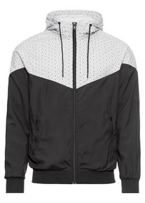 Urban Classics, Herren Jacke 'Pattern Arrow Windrunner', Schwarz / Weiß