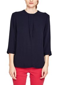 s.Oliver RED LABEL, Damen Crêpe-Bluse mit Drapierung, Navy