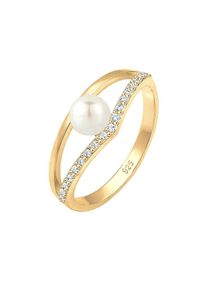 Elli, Damen Ring, Gold / Wei&szlig;