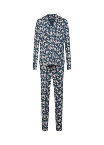 Schiesser, Damen Pyjama, Taubenblau / Altrosa