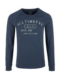 s.Oliver RED LABEL, Herren Langarmshirt, Dunkelblau / Grau