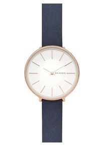Skagen, Damen uhr, Dunkelblau / Gold / Wei&szlig;
