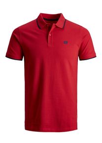 Jack & Jones JACK & JONES, Herren Poloshirt, Nachtblau / Feuerrot