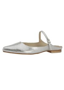 Andrea Conti, Damen Pantolette, Hellbeige / Silber