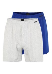 Schiesser, Herren Boxershorts, Royalblau / Hellgrau