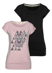 OCEAN SPORTSWEAR, Damen Shirt, Khaki / Pastellgrün / Altrosa / Rotviolett / Schwarz