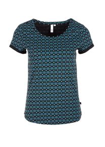 Q/S Designed By, Damen T-Shirt, Smaragd / Helllila / Schwarz