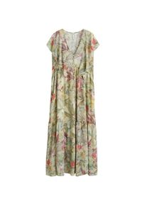 Mango, Damen Kleid, Zitronengelb / Grasgrün / Hellgrün / Rostrot