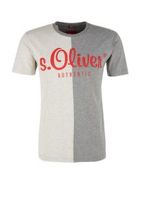 s.Oliver RED LABEL, Herren T-Shirt, Beige / Grau / Rot