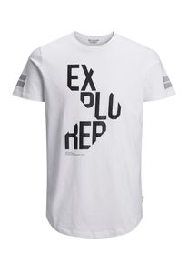 Jack & Jones JACK & JONES, Herren Print T-Shirt, Wei&szlig;