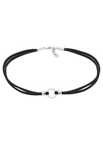 Elli, Damen Choker 'Kreis', Schwarz / Silber