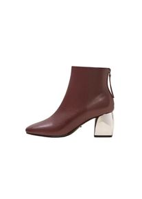 Violeta by Mango, Damen Halbstielfel 'Rick', Bordeaux / Silber