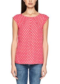 s.Oliver BLACK LABEL, Damen Chiffon-Bluse, Pitaya / Weiß