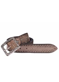 Heine, Damen G&uuml;rtel mit gepr&auml;gter Schlie&szlig;e, Taupe