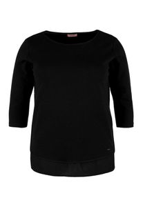 TRIANGLE, Damen Sweatshirt mit Chiffon-Blende, Schwarz