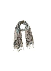 Heine, Damen Schal, Pastellblau / Braun / Greige