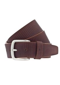 Tom Tailor, Herren G&uuml;rtel 'Allover groove', Braun
