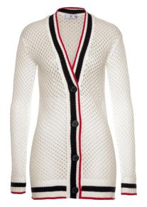AJC, Damen Strickjacke, Rot / Schwarz / Wollwei&szlig;