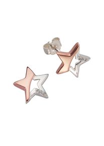 Firetti, Damen Paar Ohrstecker »Stern« mit Zirkonia, Kupfer / Rosé / Silber