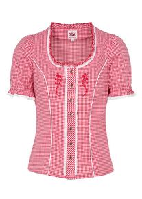 Spieth & Wensky SPIETH & WENSKY, Damen Trachtenbluse FC Bayen 'Agave', Rot / Wei&szlig;