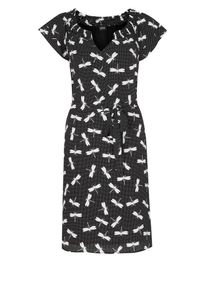 s.Oliver BLACK LABEL, Damen Sommerkleid, Schwarz / Wei&szlig;