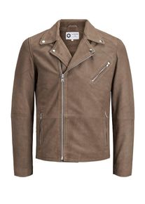 Jack & Jones JACK & JONES, Herren Lederjacke, Braun