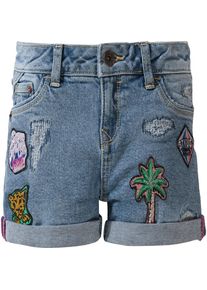 Vingino, M&auml;dchen Jeansshorts DANIE mit Patches, Blue Denim / Gr&uuml;n / Pink / Schwarz