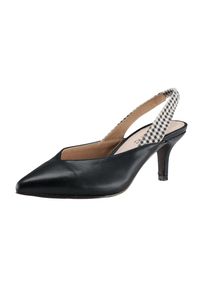 Heine, Damen Slingpumps, Schwarz / Weiß