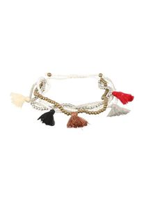 Blond Accessories, Damen Armband 'Tassel love bracelet', Mischfarben / Weiß