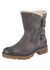 Tom Tailor, Damen Winterstiefeletten, Dunkelgrau / Wollwei&szlig;