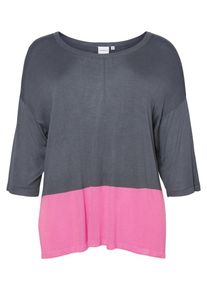 JUNAROSE, Damen Strick-Pullover, Grau / Pink